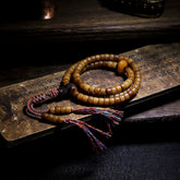 Tibetan Yak Bone Mala Bracelet – 108 Beads with Peace Charm or Disciple Bead for Spiritual Healing & Cultural Devotion