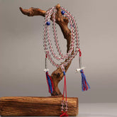 Collector’s Grade Clear Quartz 108 Mala Bracelet – Lapis Lazuli Spacers & 925 Silver Counter Charms