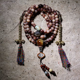 Raw Camel Bone Mala Bracelet/Necklace – Tibetan 108 Beads with Blood-Infused Bone for Spiritual Practice & Protection
