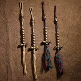 Tibetan Brass Tassel Pendant – Handwoven Cotton Cord Side Charm for Bodhi Beads & Spiritual Accessories