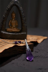 Amethyst Pendulum Pendant – Natural Crystal for Intuition, Clarity & Everyday Spiritual Style