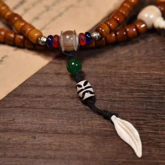 Tibetan 108 Yak Bone Mala Necklace – Men’s Buddhist Prayer Beads