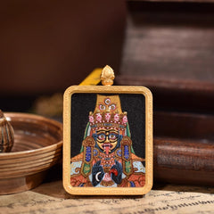 Zhachilamu Hand-Painted Card – 4×5cm Tibetan Goddess Mini Art