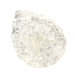 Hand-Carved Clear Quartz Dharma Wheel Pendant – Tibetan Eight Auspicious Symbol for Spiritual Protection & Meditation