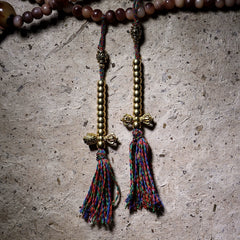 Raw Camel Bone Mala Bracelet/Necklace – Tibetan 108 Beads with Blood-Infused Bone for Spiritual Practice & Protection