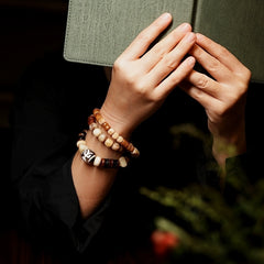 Tibetan Multi-Bone Mala Bracelet – Yak & Camel Bone Beads, Multi-Wrap Design for Spiritual Practice