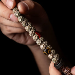 Tibetan Bodhi Seed Bracelet – Raw Xingyue Beads with Agate, Ebony & Amber Accents, Tassel Design