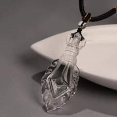 Clear Quartz Manjushri Wisdom Sword Pendant – Tibetan Ethnic Necklace for Spiritual Insight & Protection