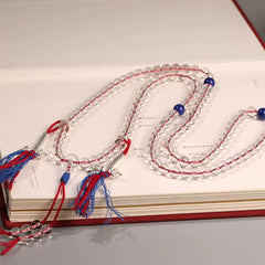 Collector’s Grade Clear Quartz 108 Mala Bracelet – Lapis Lazuli Spacers & 925 Silver Counter Charms
