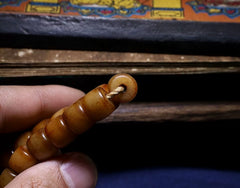 Tibetan Yak Bone Mala Bracelet – 108 Beads with Peace Charm or Disciple Bead for Spiritual Healing & Cultural Devotion