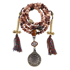 Raw Camel Bone Mala Bracelet/Necklace – Tibetan 108 Beads with Blood-Infused Bone for Spiritual Practice & Protection