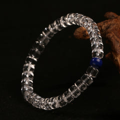 10A Clear Quartz Wheel Bead Bracelet – Tibetan Energy Healing Jewelry with Lapis, Amber, Carnelian & Mixed Gemstone Accents