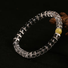 10A Clear Quartz Wheel Bead Bracelet – Tibetan Energy Healing Jewelry with Lapis, Amber, Carnelian & Mixed Gemstone Accents