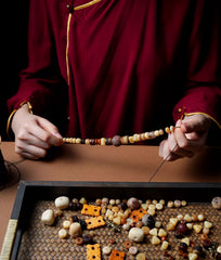 Tibetan Multi-Bone Mala Bracelet – Yak & Camel Bone Beads, Multi-Wrap Design for Spiritual Practice