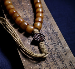 Tibetan Yak Bone Mala Bracelet – Handcrafted Buddhist Prayer Beads for Spiritual Healing & Esoteric Practice