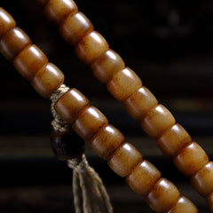 Tibetan Yak Bone Mala Bracelet – Handcrafted Buddhist Prayer Beads for Spiritual Healing & Esoteric Practice