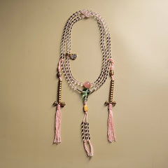 Tibetan Clear Quartz Mala Bracelet – 108 Beads with Brass Accents & Handwoven Tassel for Spiritual Healing & Esoteric Practice