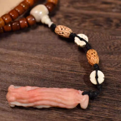 Tibetan 108 Yak Bone Mala Necklace – Men’s Buddhist Prayer Beads